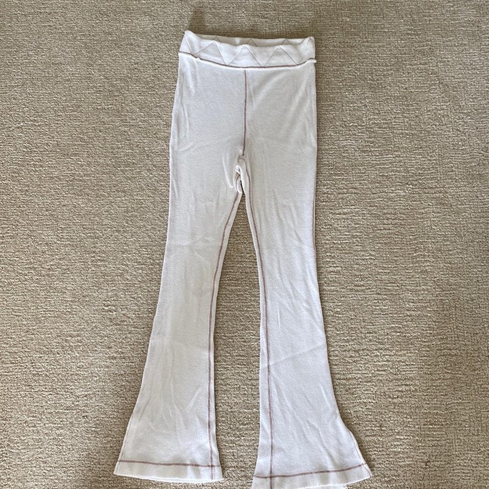 Free People Under the stars thermal pant in white size small